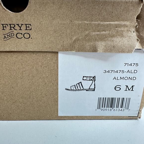 Frye & Co Port to Band Sandal Leather Sandal Almond Women 6M NWB Ankle Strap - Picture 8 of 8